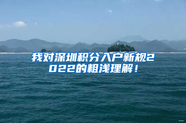 我对深圳积分入户新规2022的粗浅理解！