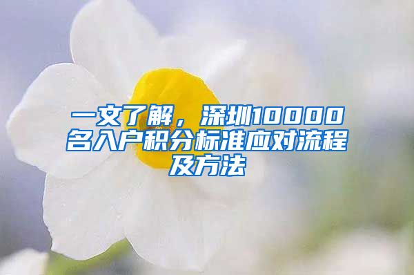 一文了解，深圳10000名入户积分标准应对流程及方法