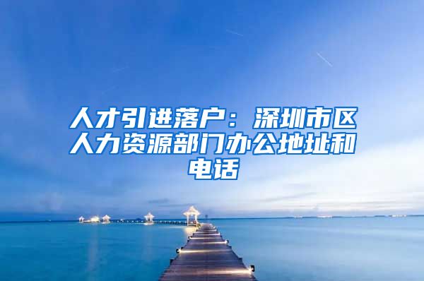 人才引进落户：深圳市区人力资源部门办公地址和电话