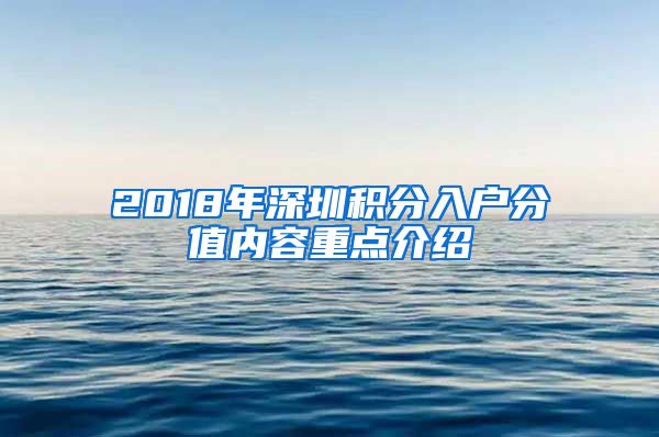 2018年深圳积分入户分值内容重点介绍