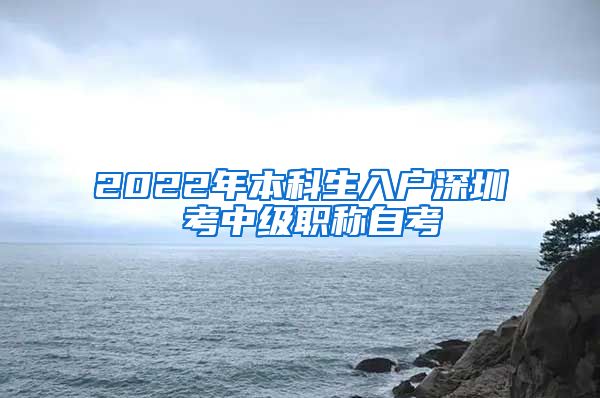2022年本科生入户深圳 考中级职称自考
