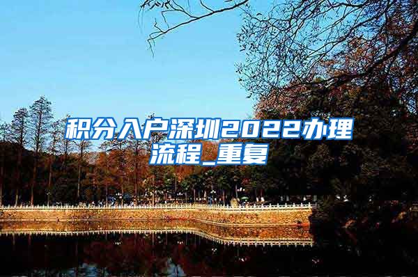 积分入户深圳2022办理流程_重复