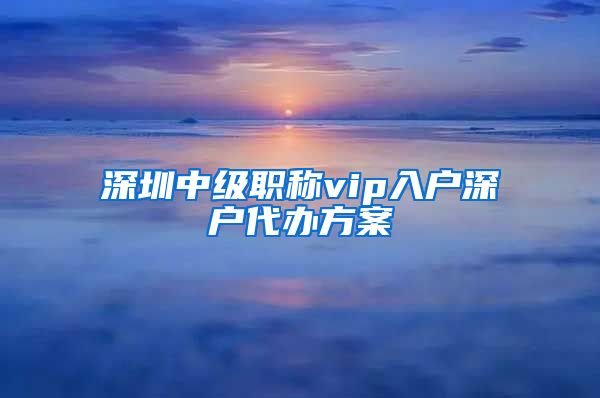深圳中级职称vip入户深户代办方案
