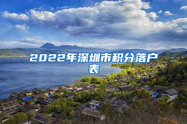 2022年深圳市积分落户表