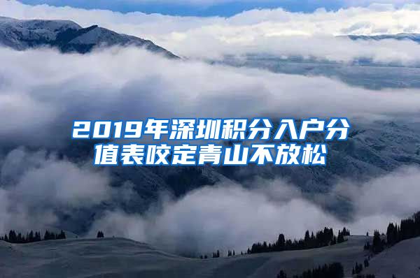 2019年深圳积分入户分值表咬定青山不放松