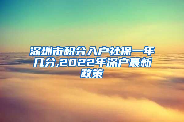 深圳市积分入户社保一年几分,2022年深户蕞新政策