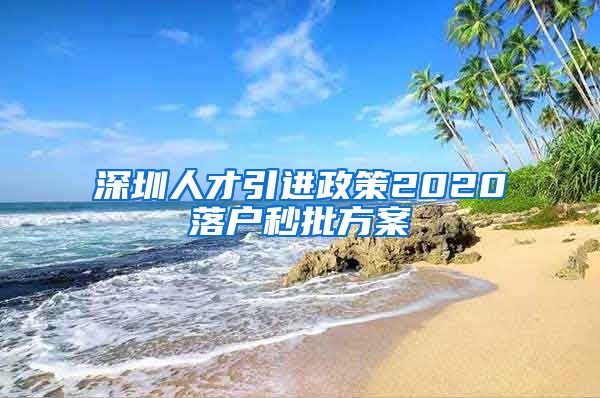 深圳人才引进政策2020落户秒批方案