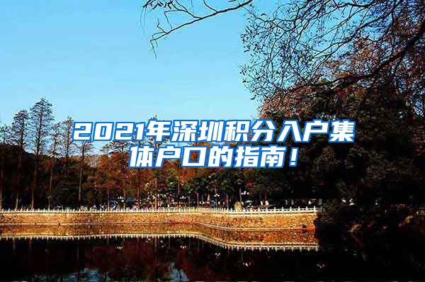 2021年深圳积分入户集体户口的指南！