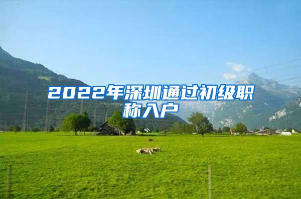 2022年深圳通过初级职称入户