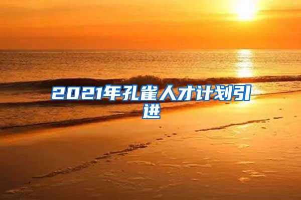 2021年孔雀人才计划引进