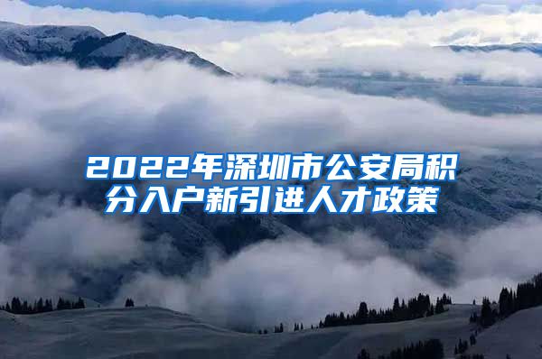2022年深圳市公安局积分入户新引进人才政策