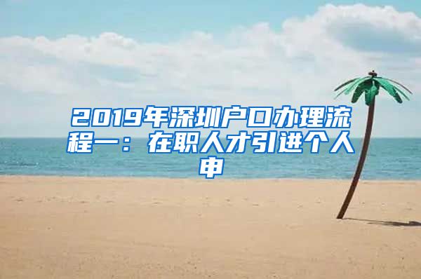 2019年深圳户口办理流程一：在职人才引进个人申