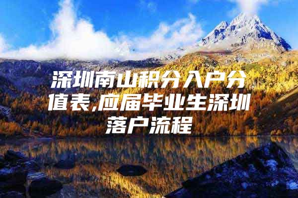 深圳南山积分入户分值表,应届毕业生深圳落户流程