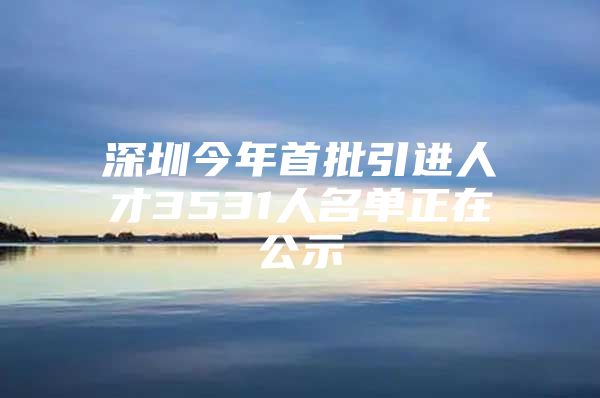 深圳今年首批引进人才3531人名单正在公示