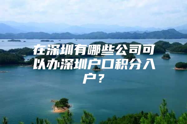 在深圳有哪些公司可以办深圳户口积分入户？