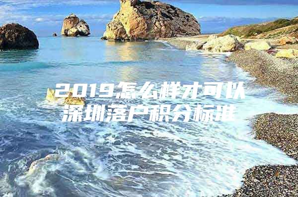 2019怎么样才可以深圳落户积分标准