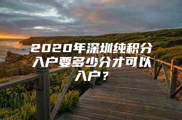 2020年深圳纯积分入户要多少分才可以入户？