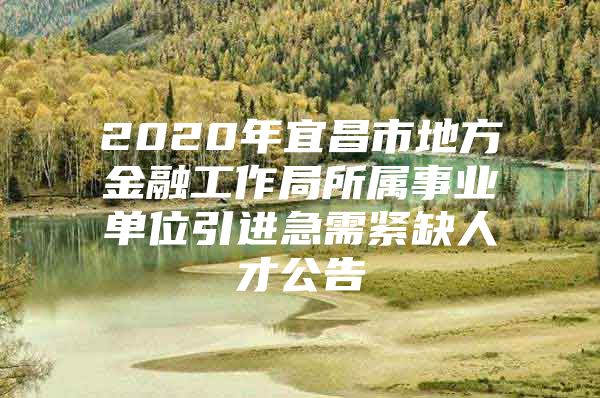 2020年宜昌市地方金融工作局所属事业单位引进急需紧缺人才公告