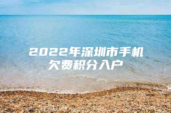 2022年深圳市手机欠费积分入户