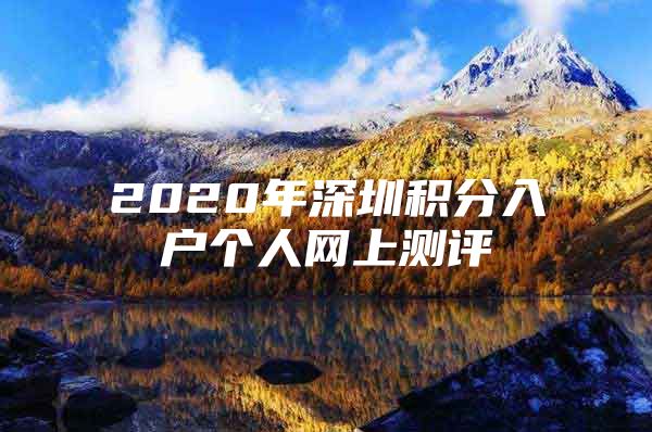 2020年深圳积分入户个人网上测评