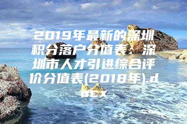 2019年最新的深圳积分落户分值表：深圳市人才引进综合评价分值表(2018年).docx