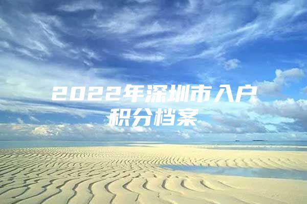 2022年深圳市入户积分档案