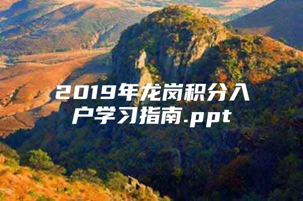 2019年龙岗积分入户学习指南.ppt