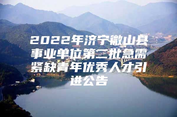 2022年济宁微山县事业单位第二批急需紧缺青年优秀人才引进公告