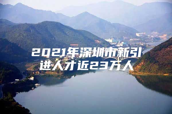 2021年深圳市新引进人才近23万人