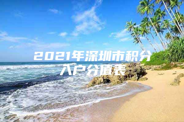 2021年深圳市积分入户分值表