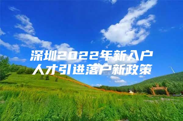 深圳2022年新入户人才引进落户新政策