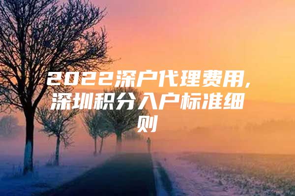 2022深户代理费用,深圳积分入户标准细则