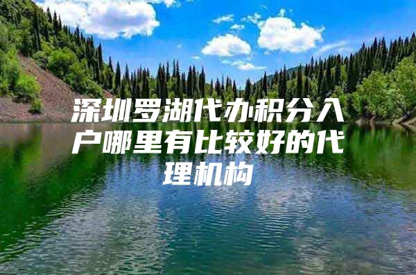 深圳罗湖代办积分入户哪里有比较好的代理机构