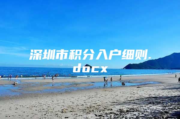 深圳市积分入户细则.docx