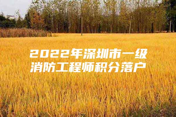 2022年深圳市一级消防工程师积分落户