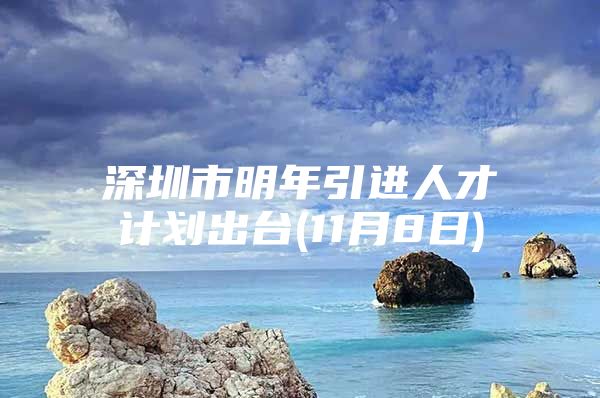 深圳市明年引进人才计划出台(11月8日)