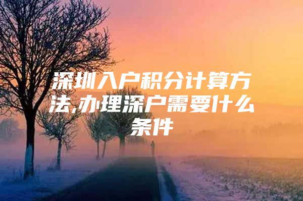 深圳入户积分计算方法,办理深户需要什么条件