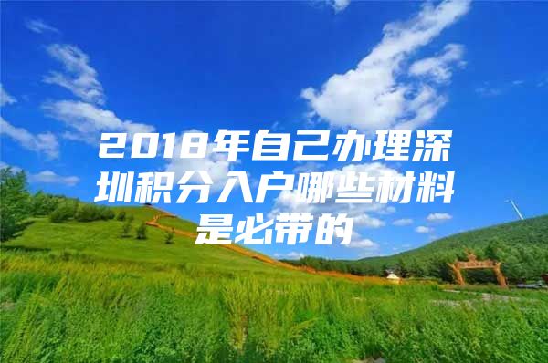 2018年自己办理深圳积分入户哪些材料是必带的