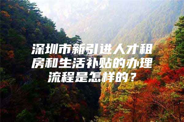 深圳市新引进人才租房和生活补贴的办理流程是怎样的？