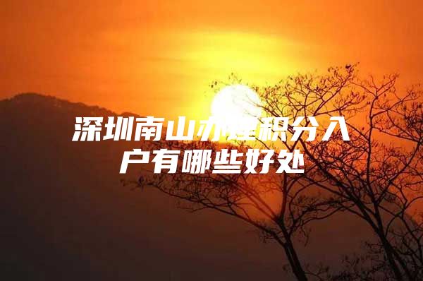 深圳南山办理积分入户有哪些好处