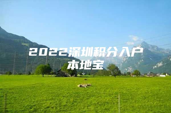 2022深圳积分入户本地宝