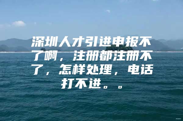 深圳人才引进申报不了啊，注册都注册不了，怎样处理，电话打不进。。