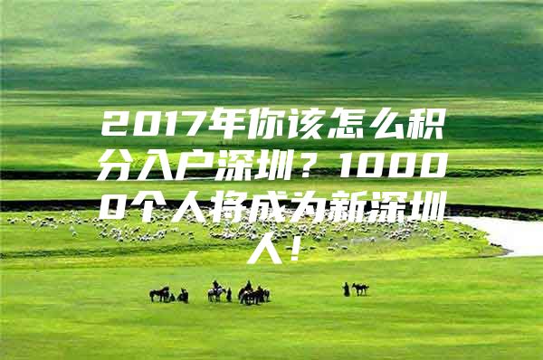 2017年你该怎么积分入户深圳？10000个人将成为新深圳人！