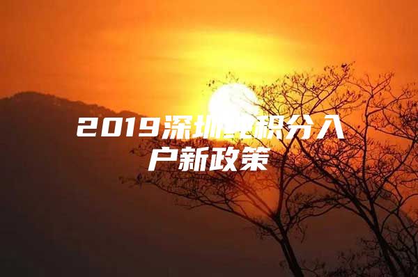 2019深圳纯积分入户新政策