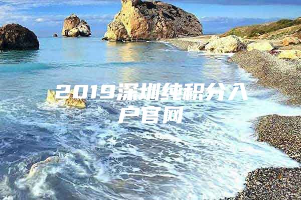 2019深圳纯积分入户官网