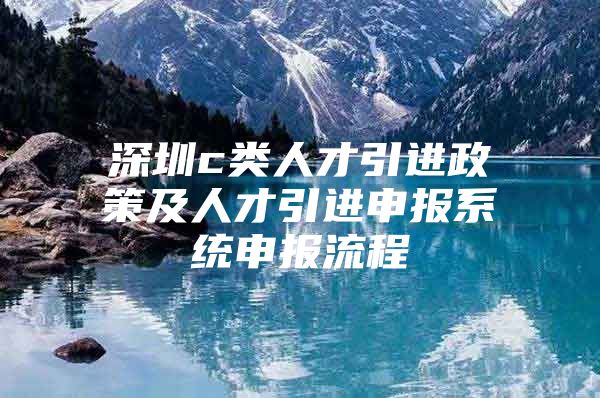 深圳c类人才引进政策及人才引进申报系统申报流程