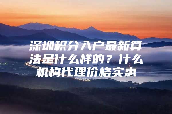 深圳积分入户最新算法是什么样的？什么机构代理价格实惠