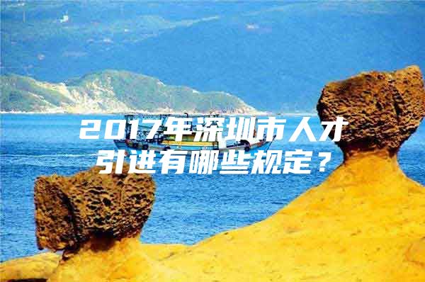 2017年深圳市人才引进有哪些规定？