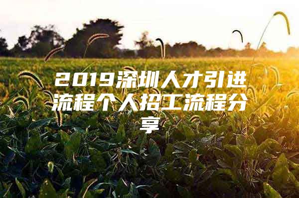 2019深圳人才引进流程个人招工流程分享