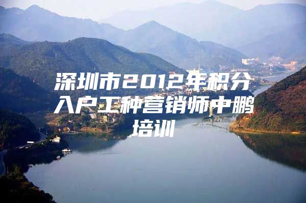 深圳市2012年积分入户工种营销师中鹏培训